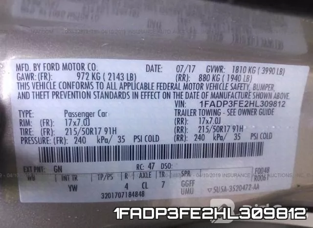 1FADP3FE2HL309812 фото 10