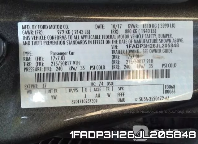 1FADP3H26JL205848 фото 10