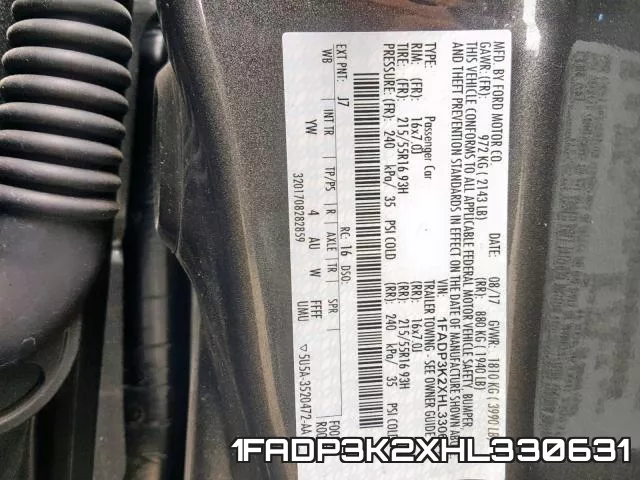 1FADP3K2XHL330631 фото 2
