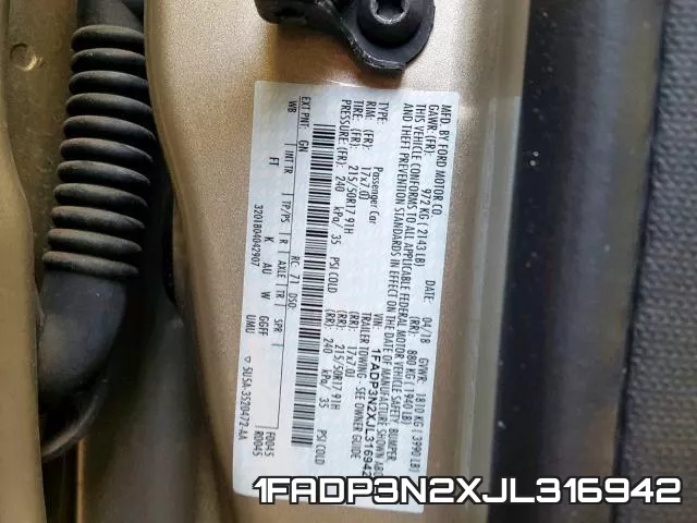 1FADP3N2XJL316942 фото 2
