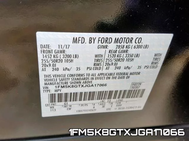 1FM5K8GTXJGA17066 фото 2