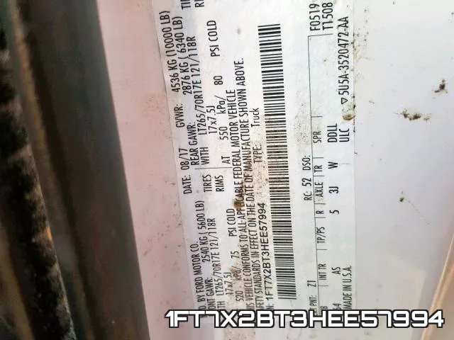 1FT7X2BT3HEE57994 фото 2