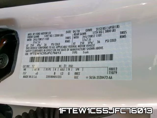 1FTEW1C55JFC76013 фото 2