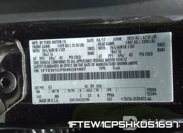 1FTEW1CP5HKD51697 фото 10