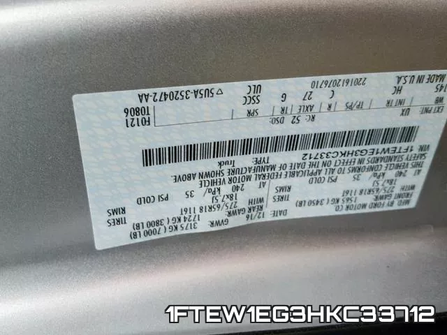 1FTEW1EG3HKC33712 фото 2