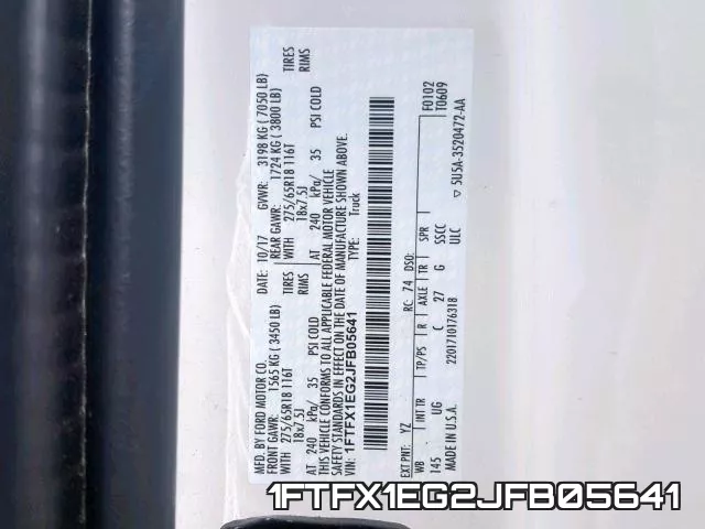 1FTFX1EG2JFB05641 фото 2