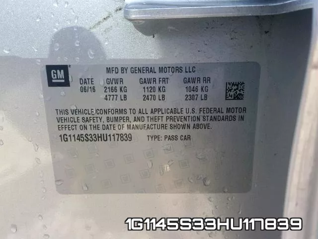1G1145S33HU117839 фото 2