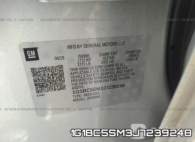 1G1BC5SM3J7239248 фото 10
