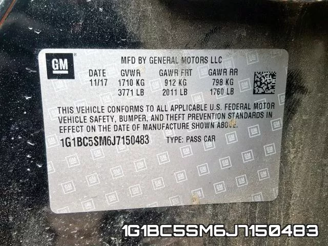 1G1BC5SM6J7150483 фото 2