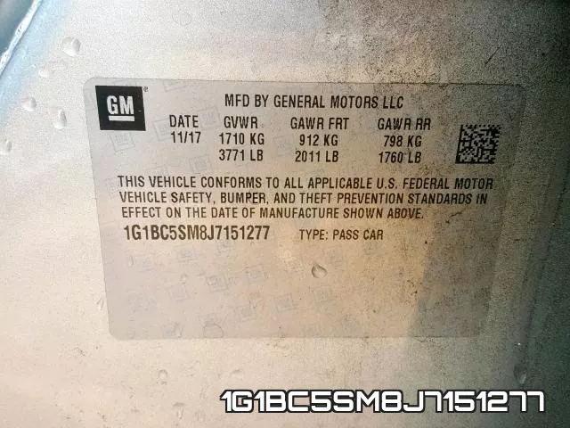 1G1BC5SM8J7151277 фото 2