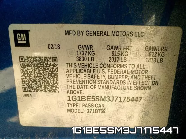1G1BE5SM3J7175447 фото 2