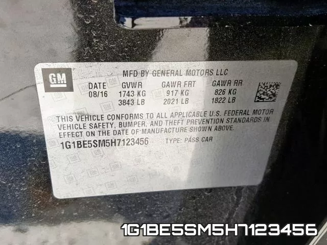 1G1BE5SM5H7123456 фото 2