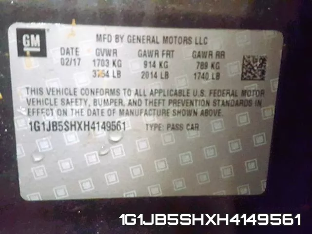 1G1JB5SHXH4149561 фото 2