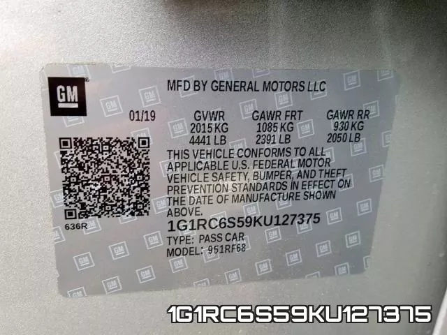 1G1RC6S59KU127375 фото 2