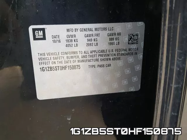 1G1ZB5ST0HF150875 фото 2