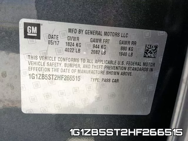 1G1ZB5ST2HF266515 фото 2