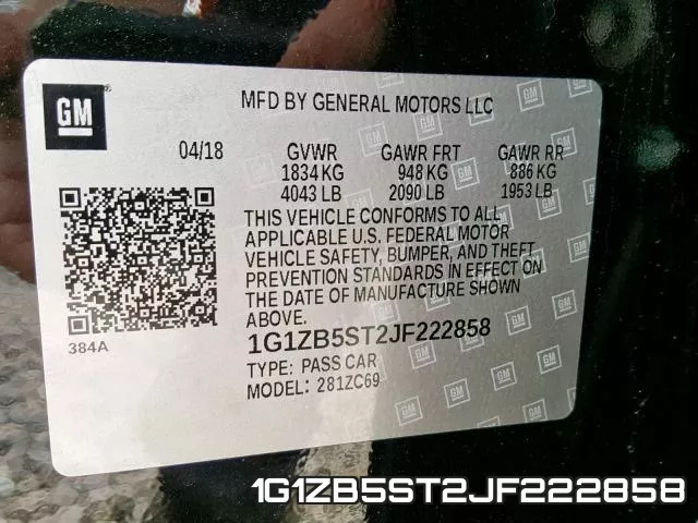 1G1ZB5ST2JF222858 фото 2
