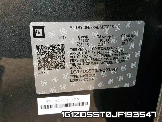 1G1ZD5ST0JF193547 фото 2