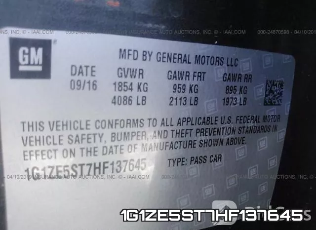 1G1ZE5ST7HF137645 фото 10