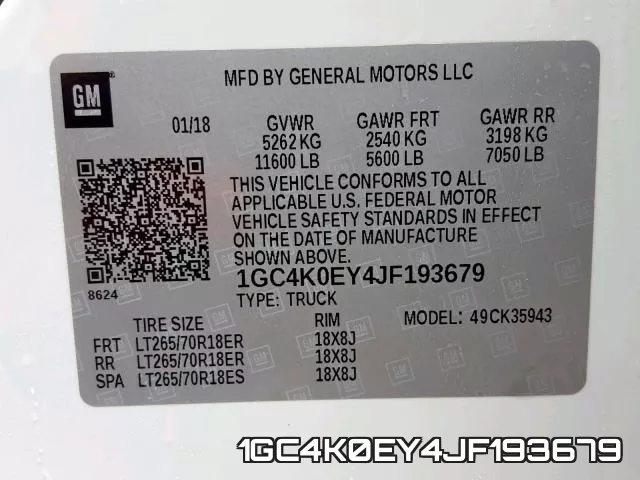 1GC4K0EY4JF193679 фото 2