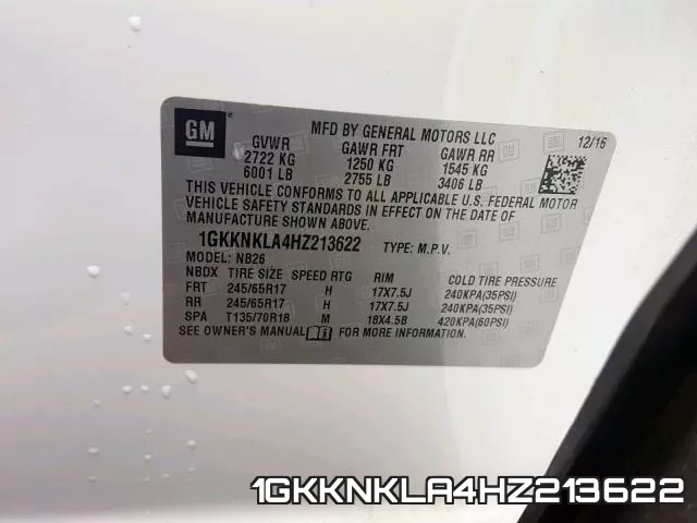 1GKKNKLA4HZ213622 фото 2