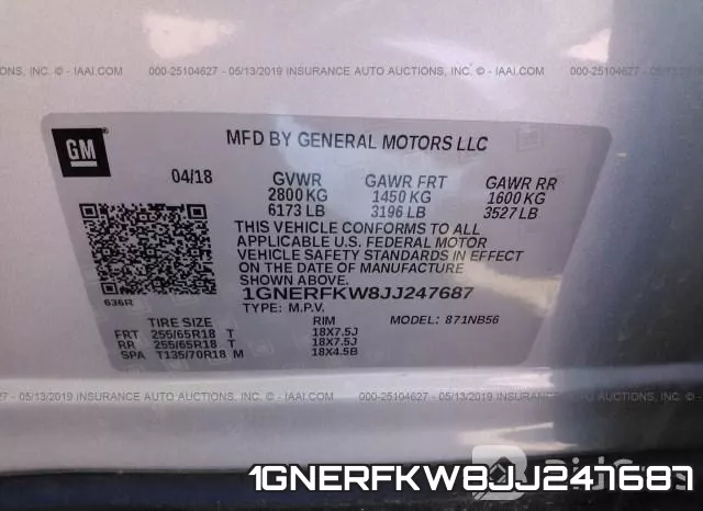 1GNERFKW8JJ247687 фото 10
