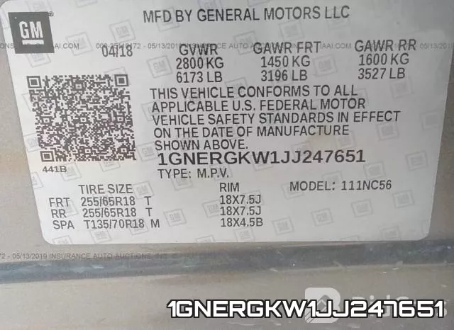 1GNERGKW1JJ247651 фото 10
