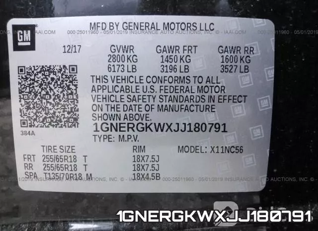 1GNERGKWXJJ180791 фото 10