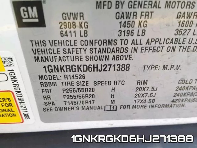 1GNKRGKD6HJ271388 фото 2