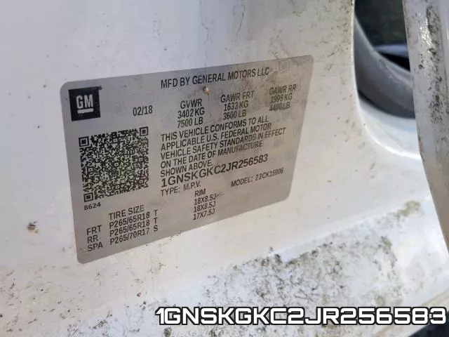 1GNSKGKC2JR256583 фото 2