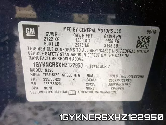 1GYKNCRSXHZ122950 фото 2