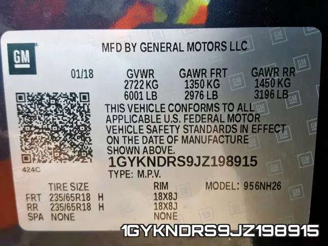 1GYKNDRS9JZ198915 фото 2