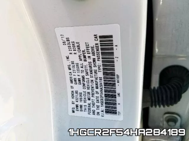 1HGCR2F54HA284189 фото 2