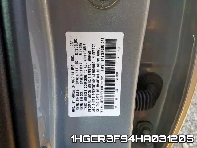 1HGCR3F94HA031205 фото 2
