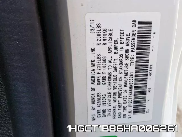 1HGCT1B86HA006261 фото 2