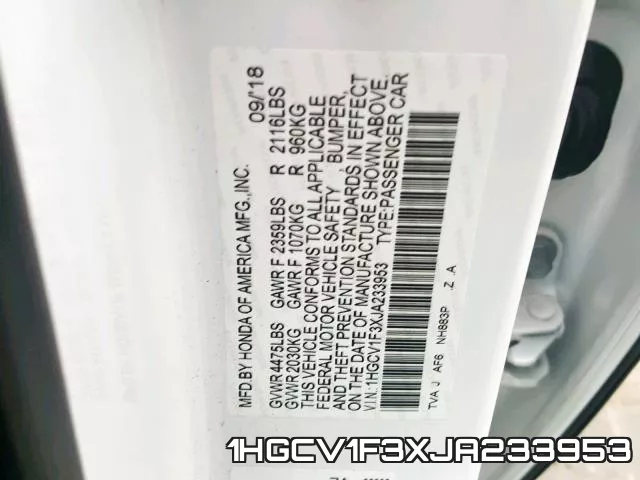 1HGCV1F3XJA233953 фото 2