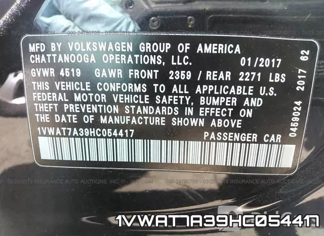 1VWAT7A39HC054417 фото 10