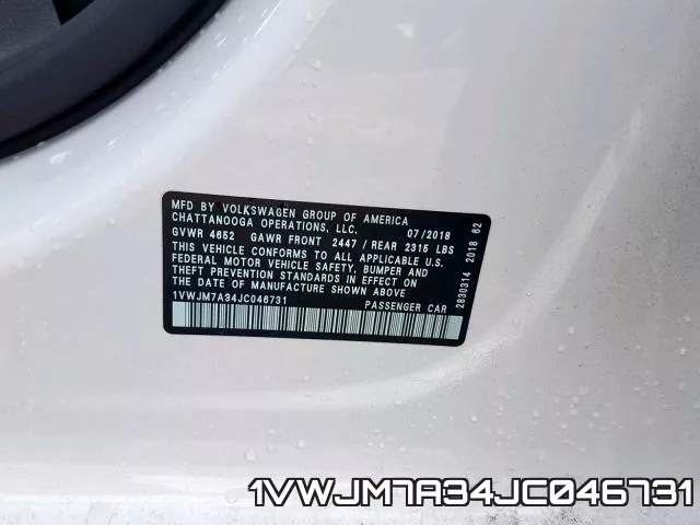 1VWJM7A34JC046731 фото 2