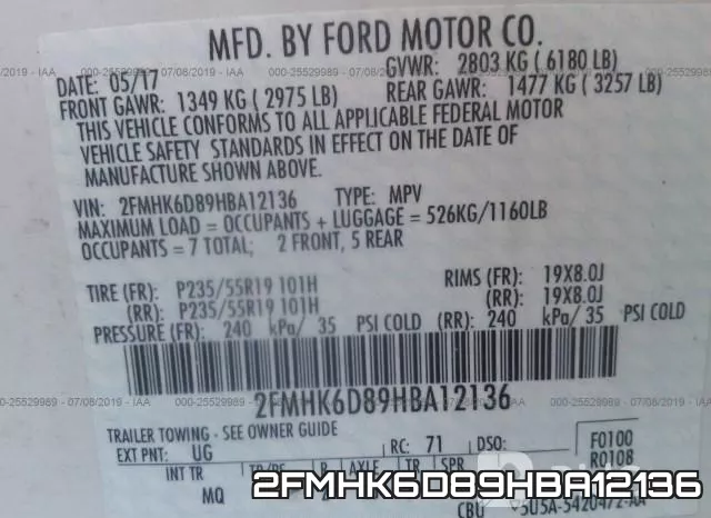 2FMHK6D89HBA12136 фото 10