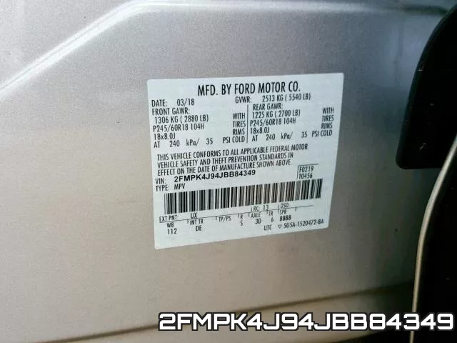 2FMPK4J94JBB84349 фото 2