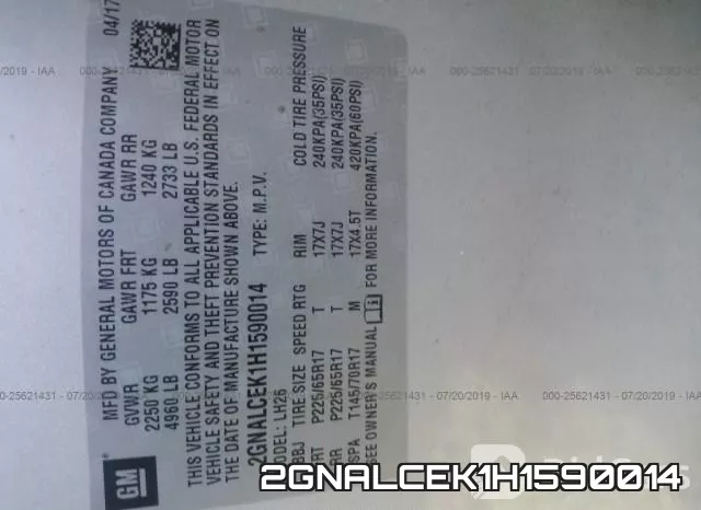 2GNALCEK1H1590014 фото 10