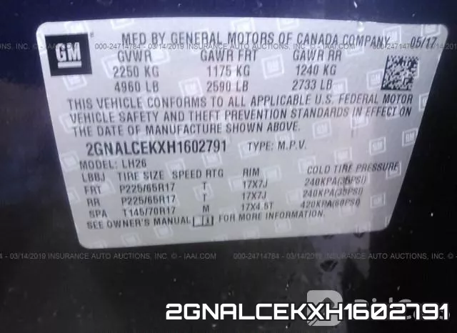 2GNALCEKXH1602791 фото 10