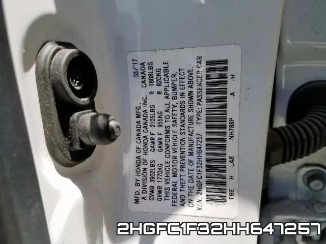 2HGFC1F32HH647257 фото 2