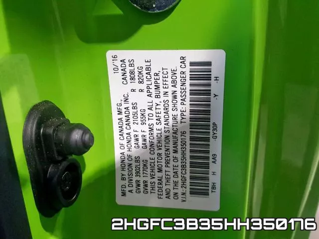 2HGFC3B35HH350176 фото 2