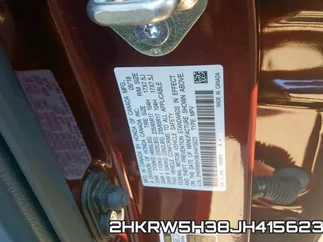 2HKRW5H38JH415623 фото 2