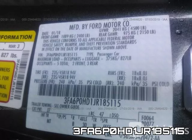 3FA6P0HD1JR185115 фото 10