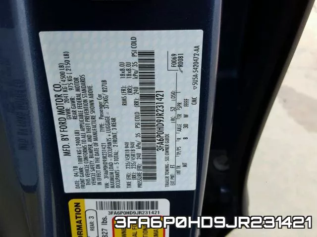 3FA6P0HD9JR231421 фото 2