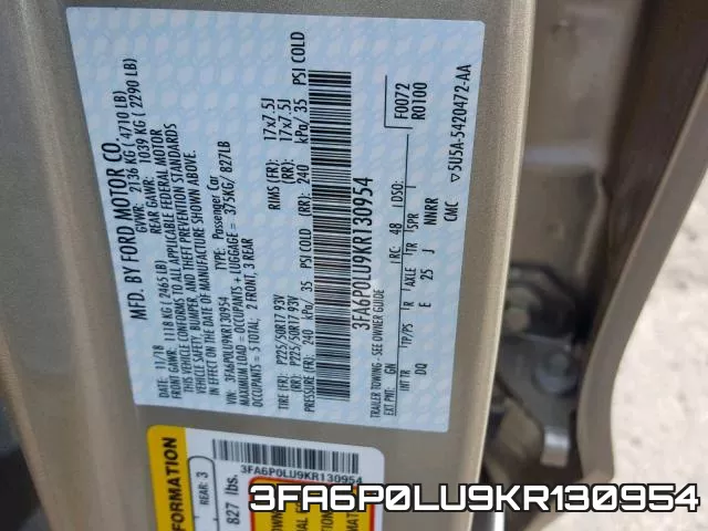 3FA6P0LU9KR130954 фото 2