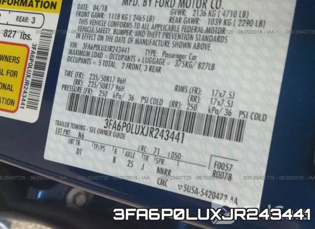 3FA6P0LUXJR243441 фото 10