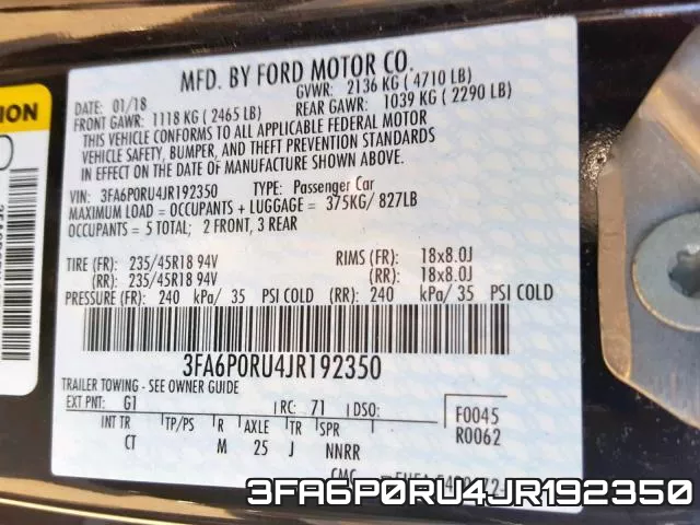3FA6P0RU4JR192350 фото 2